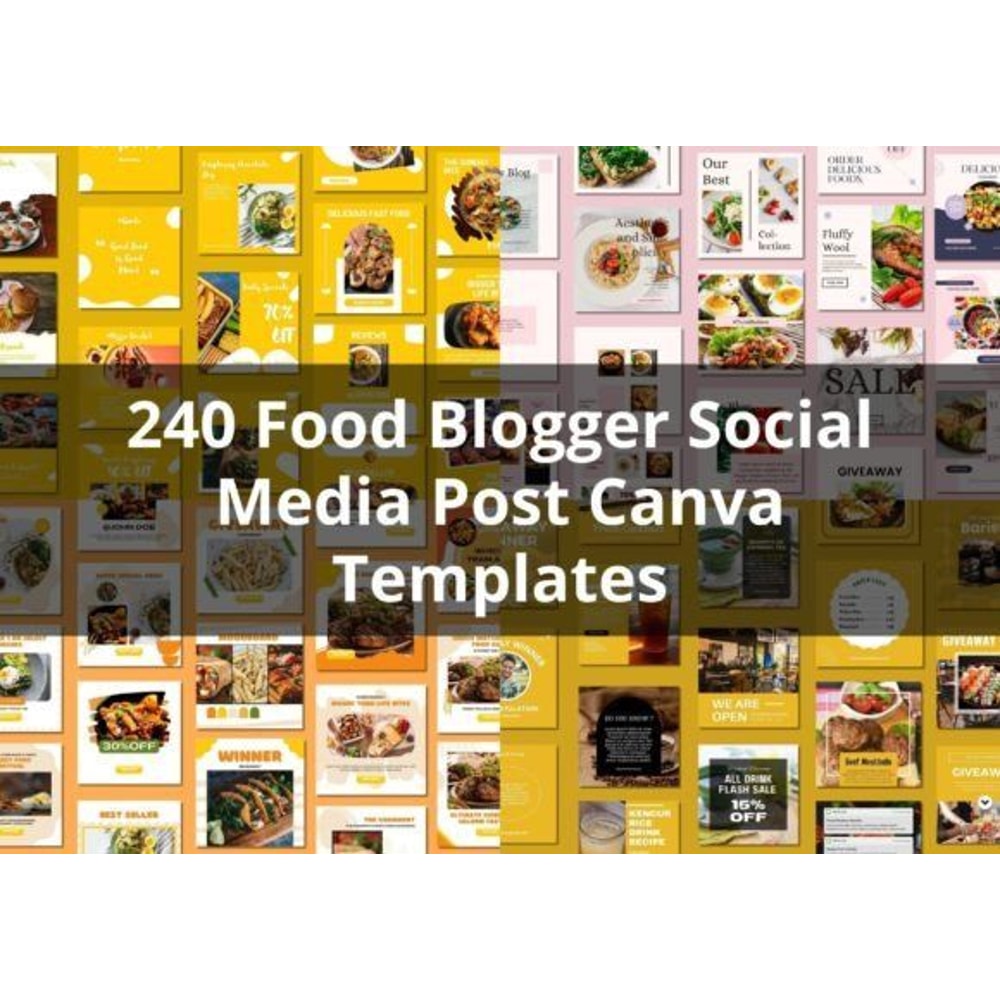 240 Food Blogger Social Media Templates 1