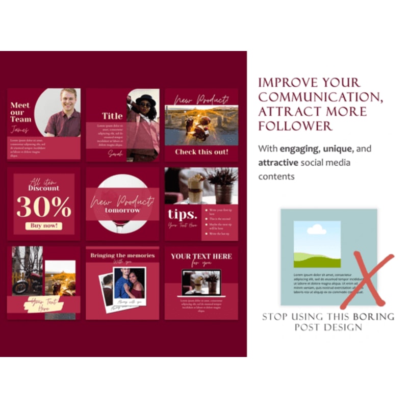 100 Beauty Burgundy Instagram Canva 2