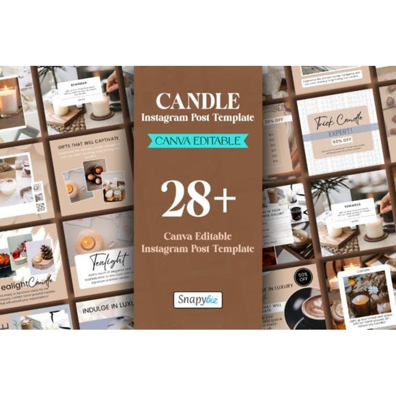 Candle Instagram Post Templates For Canva Boost Your Candle Business Social Media Template 0
