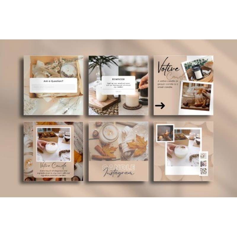 Candle Instagram Post Templates For Canva Boost Your Candle Business Social Media Template 4