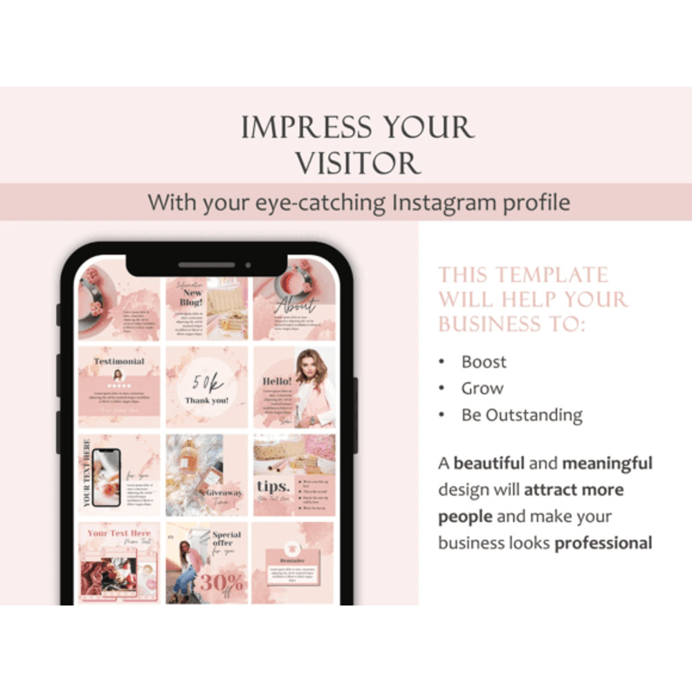 Rose Gold Instagram Canva Template 1