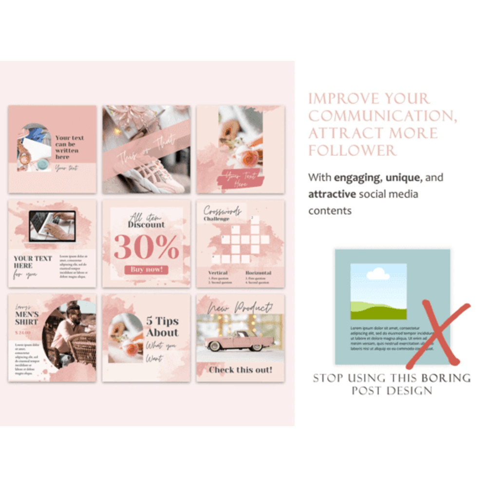 Rose Gold Instagram Canva Template 2