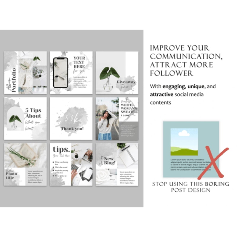 Silver Instagram Post Template Canva 2