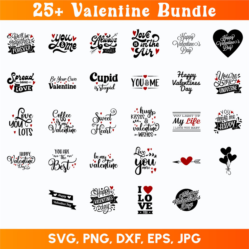 25 Valentines Day Svg BundleValentine Day SvgValentine Design For Shirtslove SvgBe Mine Valentineva 0