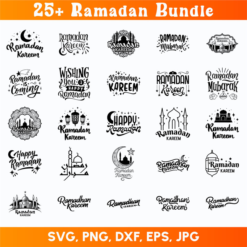Ramadan Svg Bundle Ramadan Mubarak Cricut SVG Islamic Bundle Ramadan Kareem Svg Ramadan Digital Dow 0