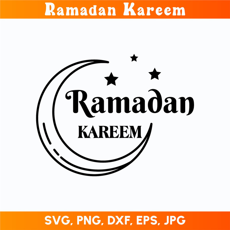 Ramadan Mubarak Arabic Calligraphy SVG DXF PNG 0