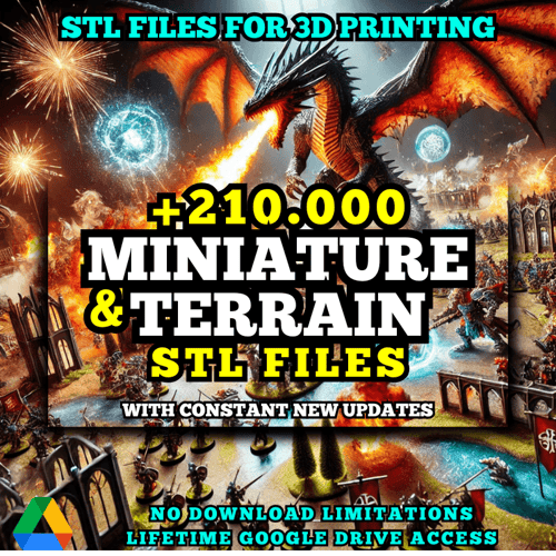 3D Printing STL Files โ 210,000+ Tabletop Miniatures, Terrains & Wargamming