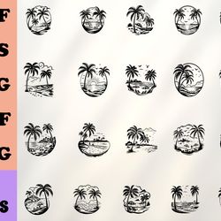 beach scene svg bundle