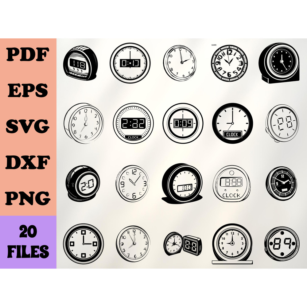 Round Clock And Clock Digital Number 0