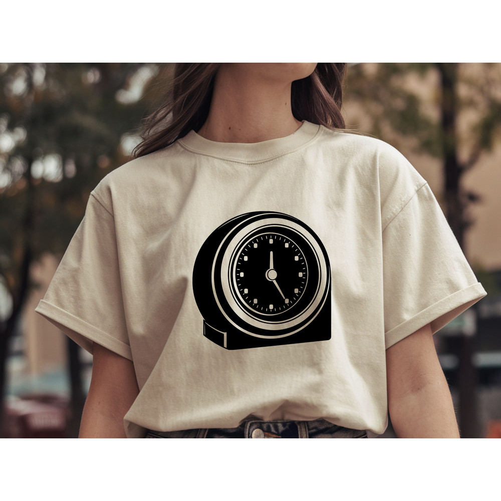 Round Clock And Clock Digital Number 1