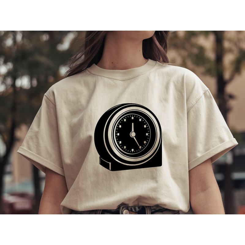 Round Clock And Clock Digital Number 1