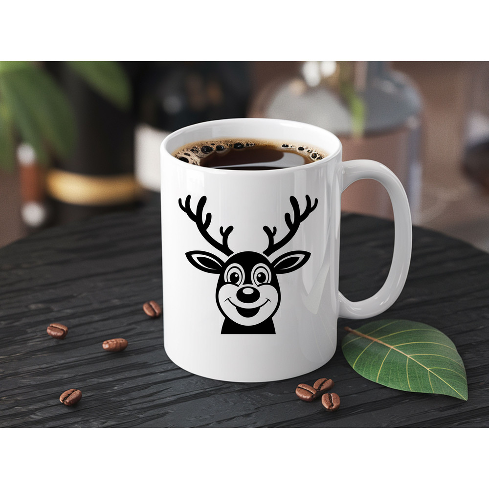 Reindeer Face Cute And Smiley SVG Bundle 2