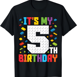 it's my 5th birthday boys master builder kids block building t-shirt