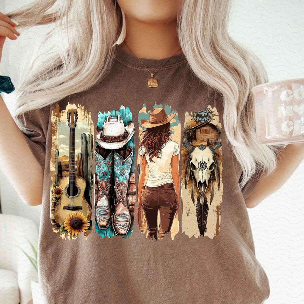 Western Cowgirl Png Cowboy Boots Png Cowprint Png Western Turquoise Png Sunflower Png Country Brush 0