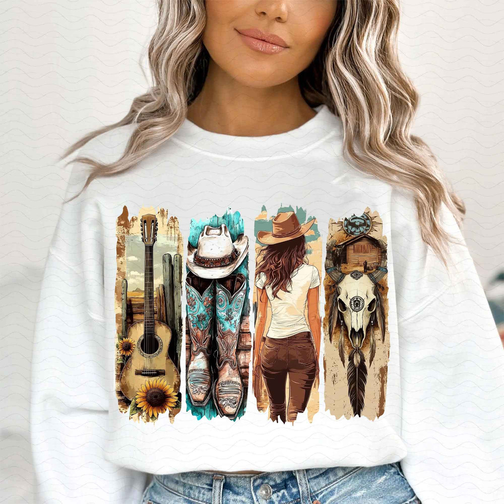 Western Cowgirl Png Cowboy Boots Png Cowprint Png Western Turquoise Png Sunflower Png Country Brush 3