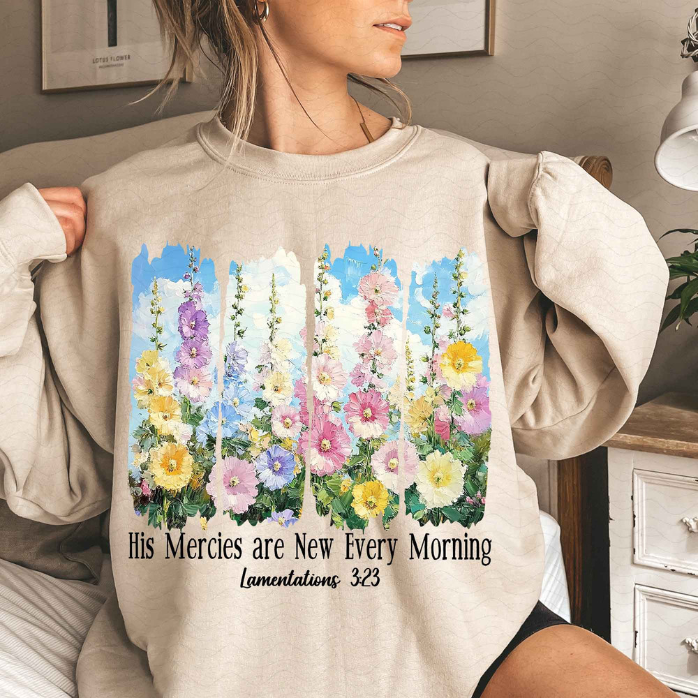 His Mercies Are New Every Morning PNG Wildflower Christian Png Bible Verse Png Brushstroke Png Chri 2