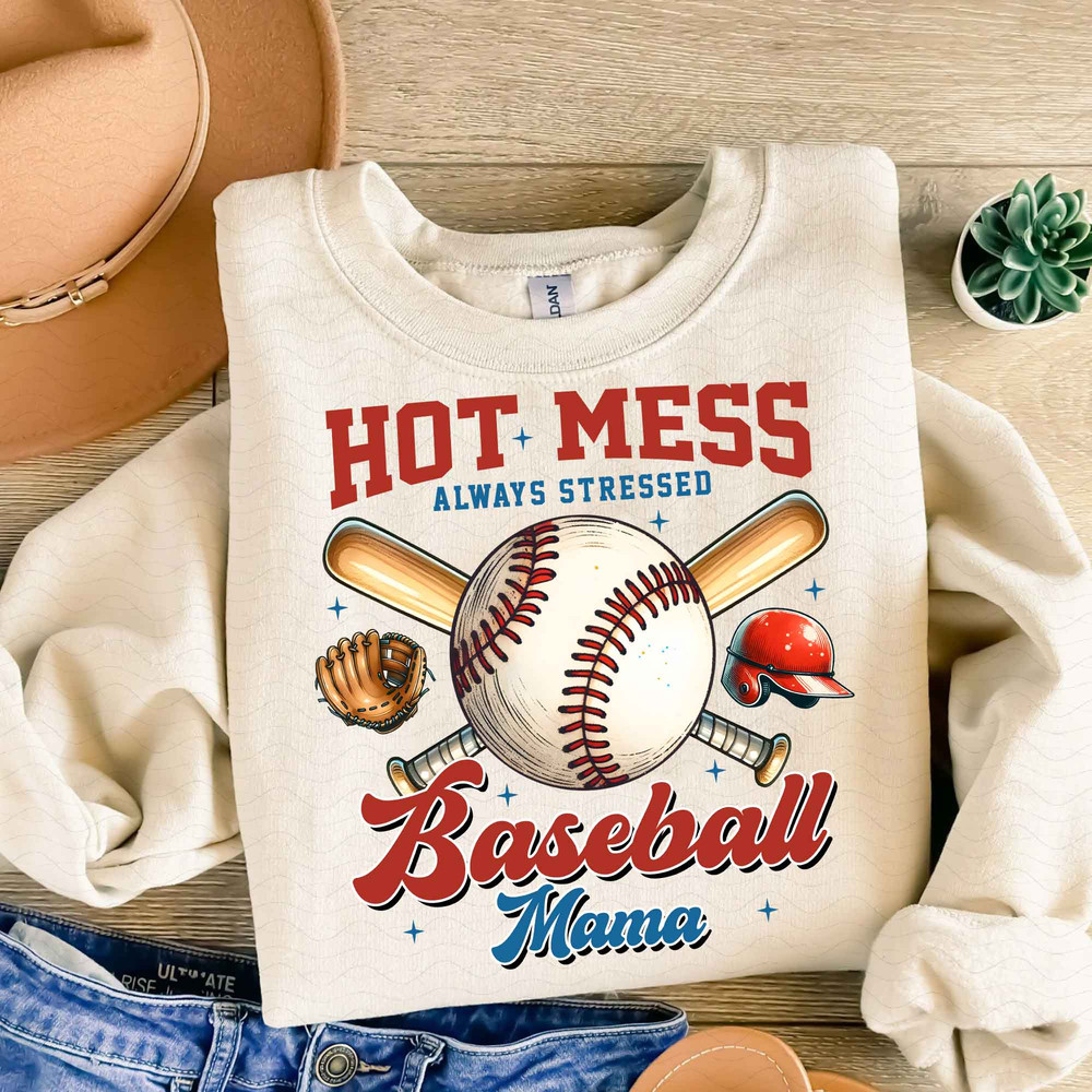 Hot Mess Always Stressed Baseball Mama Png Sports Mom Png Baseball Mom Png Game Day Png Baseball Co 3