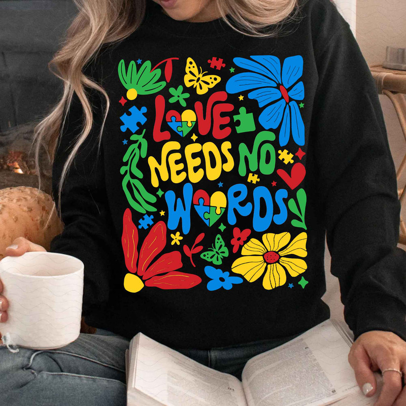Boho Floral Autism Png Love Needs No Words Png Autism Png Retro Autism Png Brushstroke Autism Png A 0