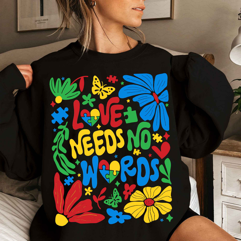 Boho Floral Autism Png Love Needs No Words Png Autism Png Retro Autism Png Brushstroke Autism Png A 1