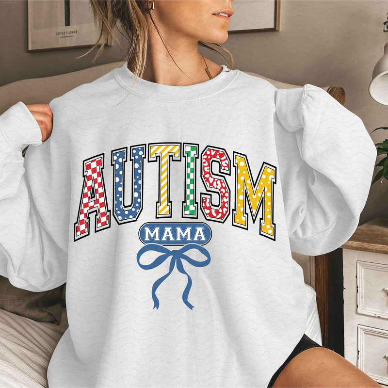 Checkered Autism Mama Coquette Png Retro Autism Bow PNG Autism Mama PNG Autism Advocate Png Special 0