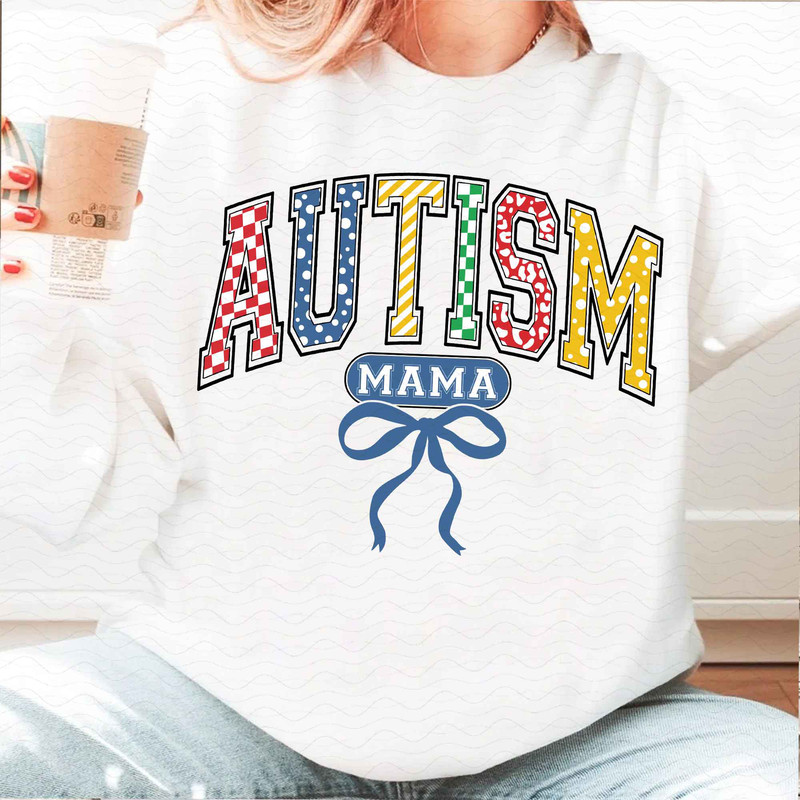 Checkered Autism Mama Coquette Png Retro Autism Bow PNG Autism Mama PNG Autism Advocate Png Special 2