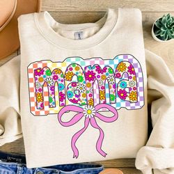 floral mama coquette bow png, retro mama png, mother's day png, mama shirt png, mama bow png, mother hood png, mama png,