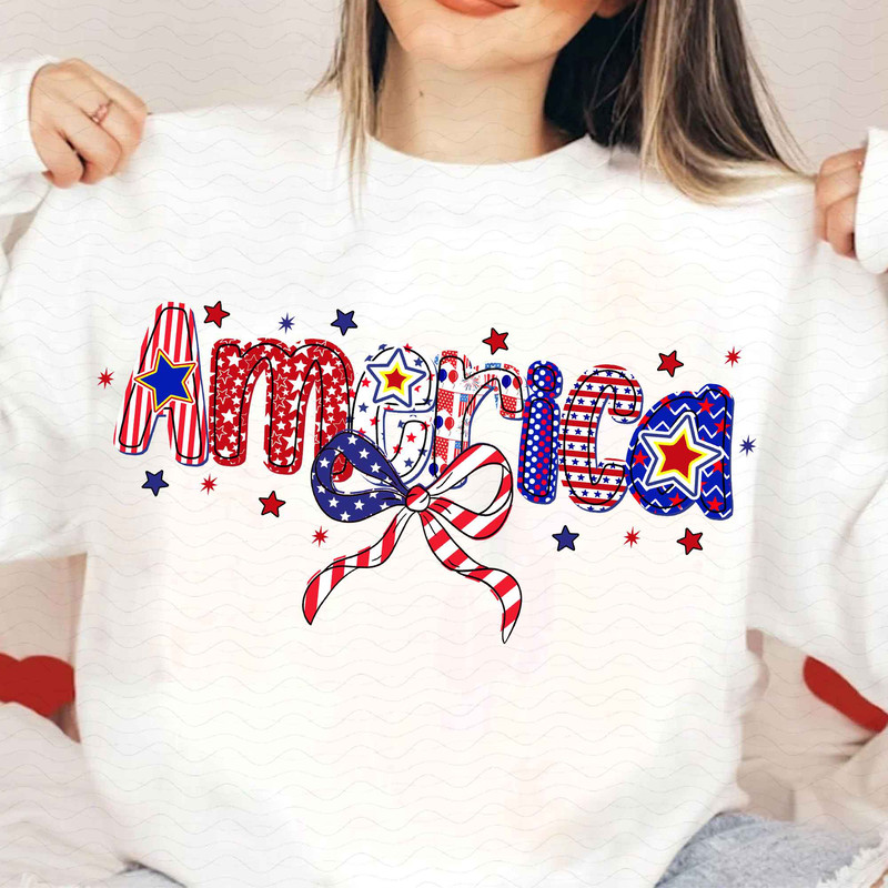 Retro America Flag Coquette Png 4th Of July Png America Png Memorial Day Png Girly USA Png Independ 0