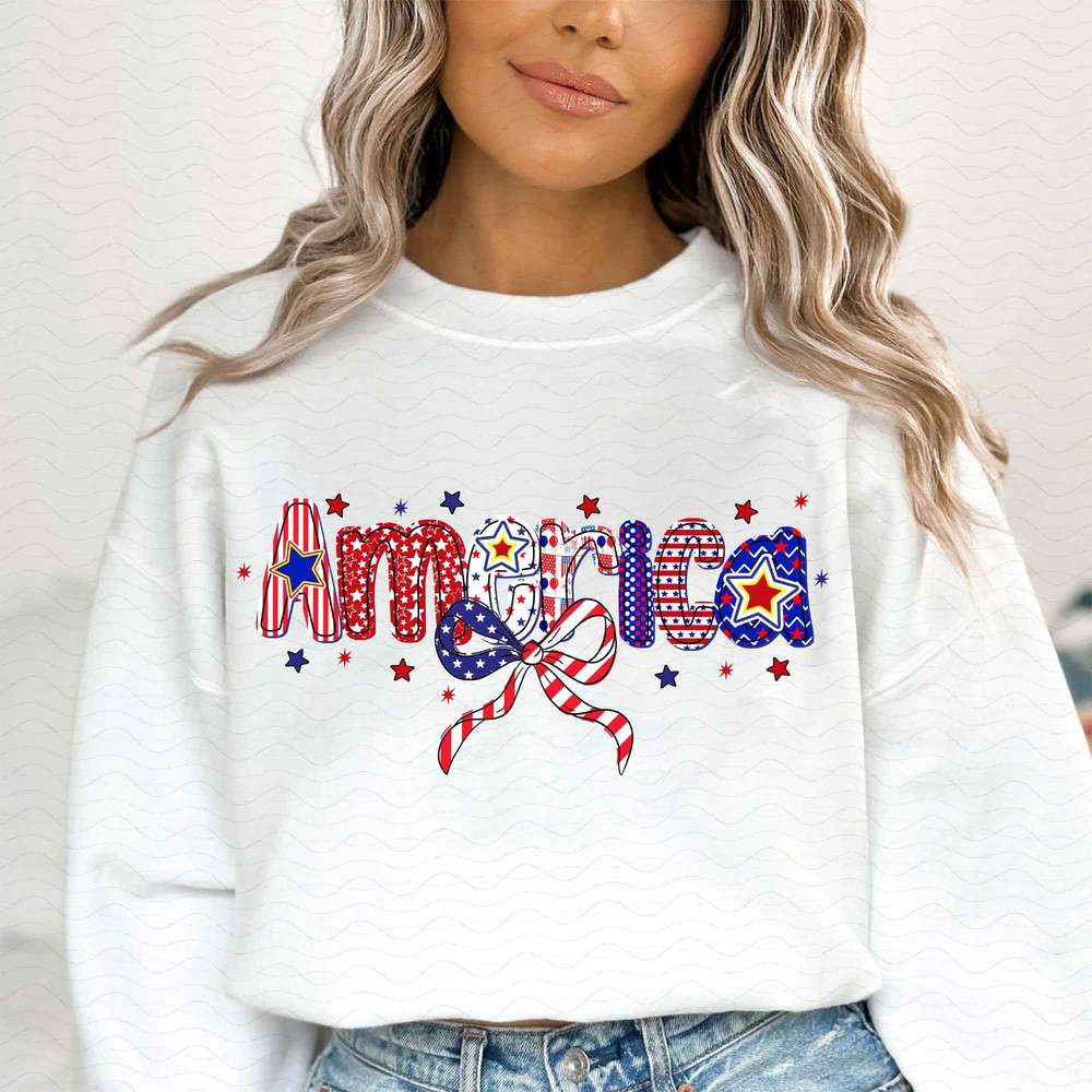 Retro America Flag Coquette Png 4th Of July Png America Png Memorial Day Png Girly USA Png Independ 2