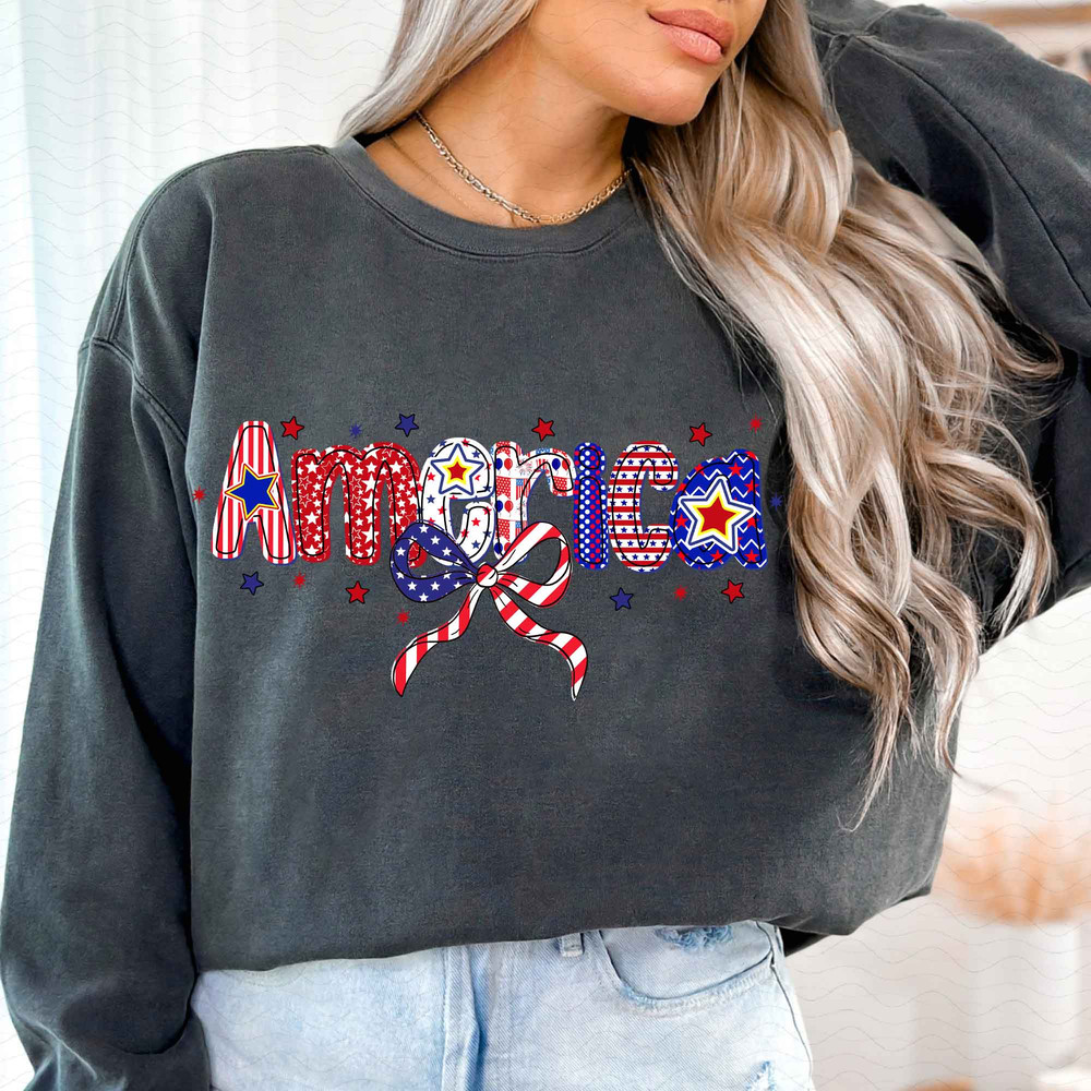 Retro America Flag Coquette Png 4th Of July Png America Png Memorial Day Png Girly USA Png Independ 3