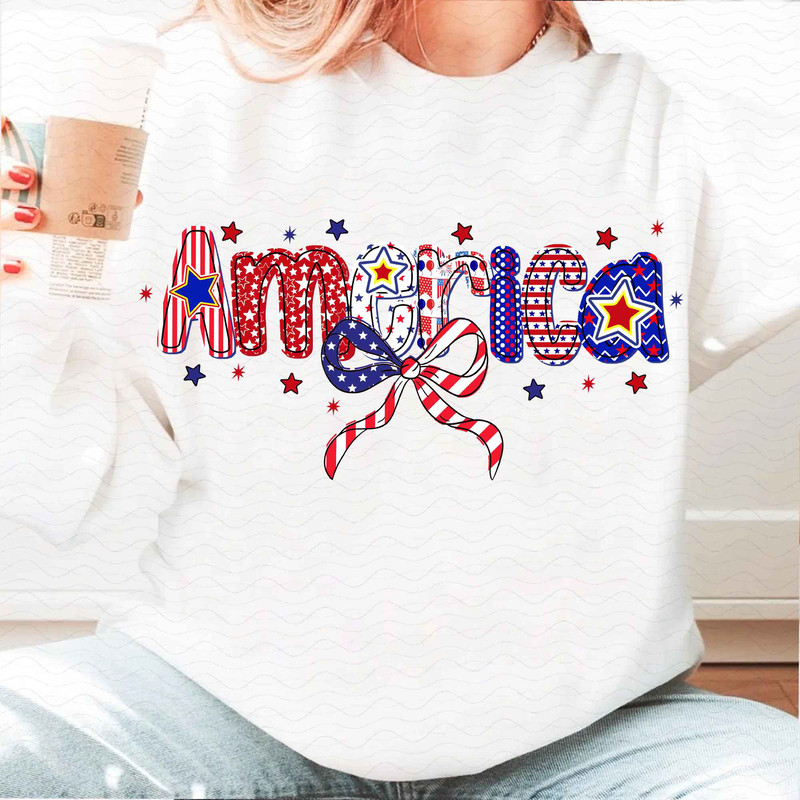 Retro America Flag Coquette Png 4th Of July Png America Png Memorial Day Png Girly USA Png Independ 1