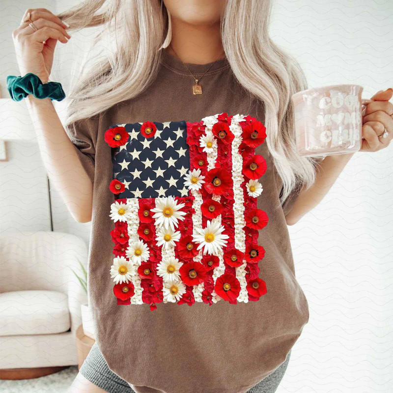 American Flag Png 4th Of July Png Memorial Png Floral America USA Png Patriotic Png Girly Png USA P 2