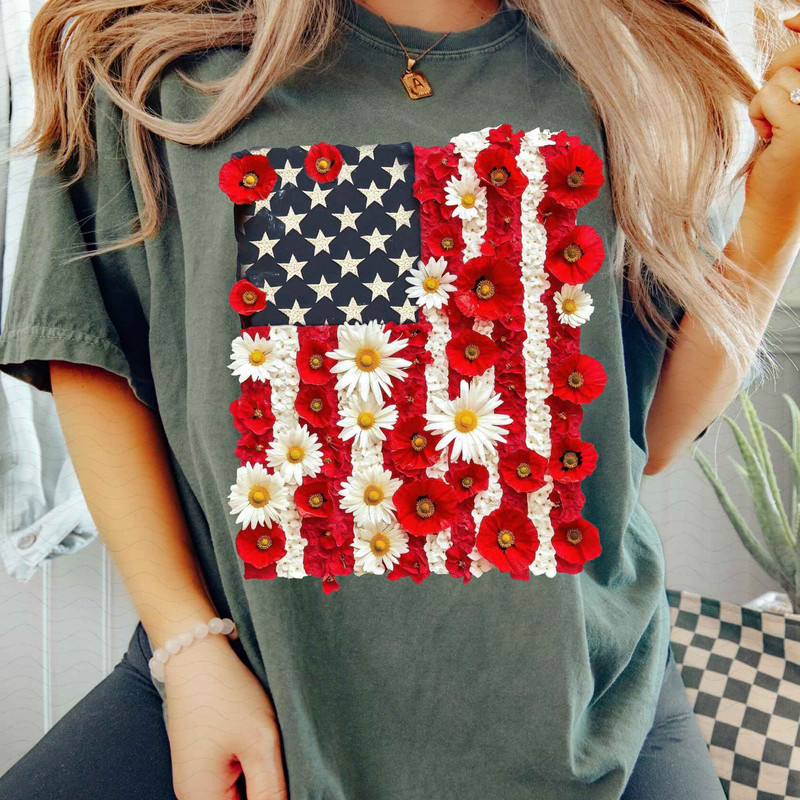 American Flag Png 4th Of July Png Memorial Png Floral America USA Png Patriotic Png Girly Png USA P 3