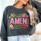 Floral Amen PNG Faux Embroidery Girly Retro Amen Png Preppy Easter Png Happy Easter Png Jesus Png C 0