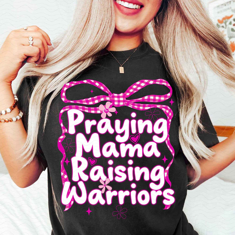 Praying Mama Raising Warriors Png Floral Mama Png Retro Mama Png Wildflower Coquette Mama Png Mothe 2