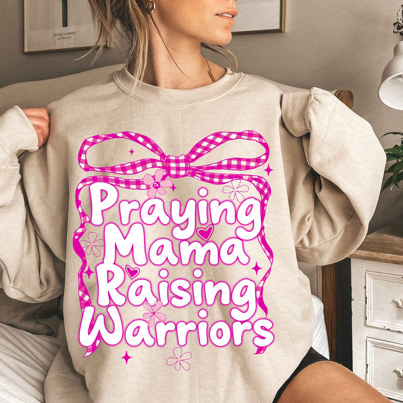 Praying Mama Raising Warriors Png Floral Mama Png Retro Mama Png Wildflower Coquette Mama Png Mothe 3