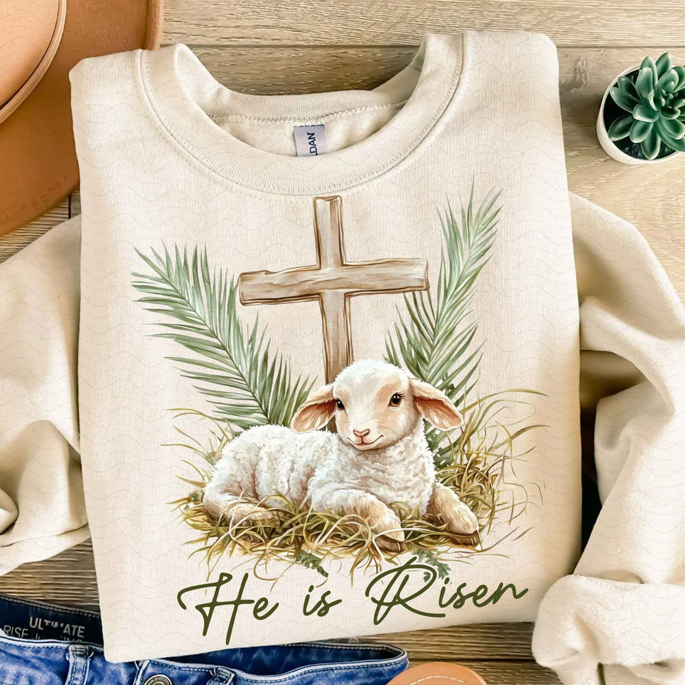True Easter PNG He Is Risen Lamb Crown Of Thorn Cross Palm Jesus Christ Christian Religious Bible V 2