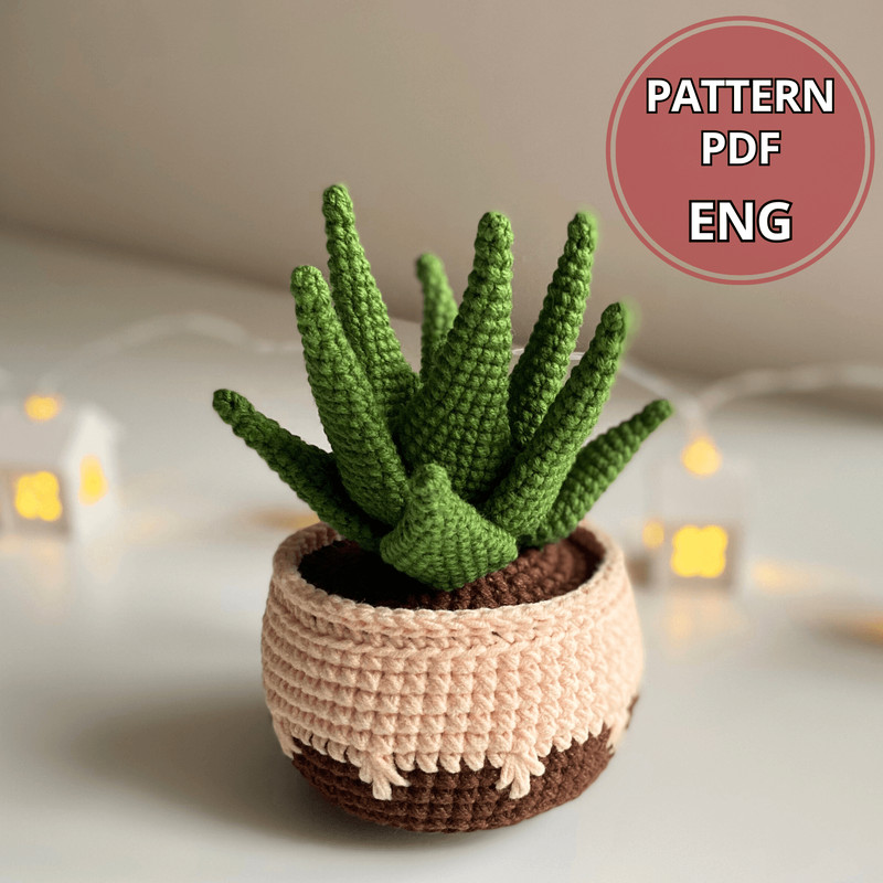 Potted Flower Crochet PDF Crochet Succulent Pot Plant Pattern Amigurumi Succulent DIY Flowered Cro 0