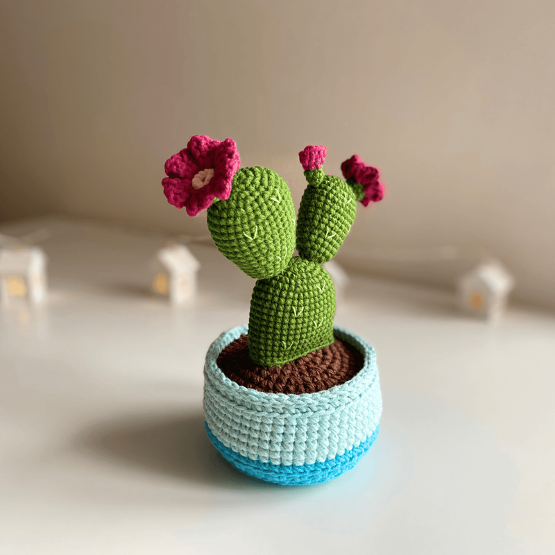 Potted Flower Crochet PDF Crochet Cactus Pot Plant Pattern Amigurumi Succulent DIY Flowered Croche 1