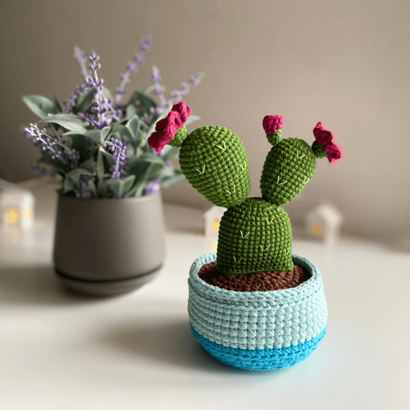 Potted Flower Crochet PDF Crochet Cactus Pot Plant Pattern Amigurumi Succulent DIY Flowered Croche 4