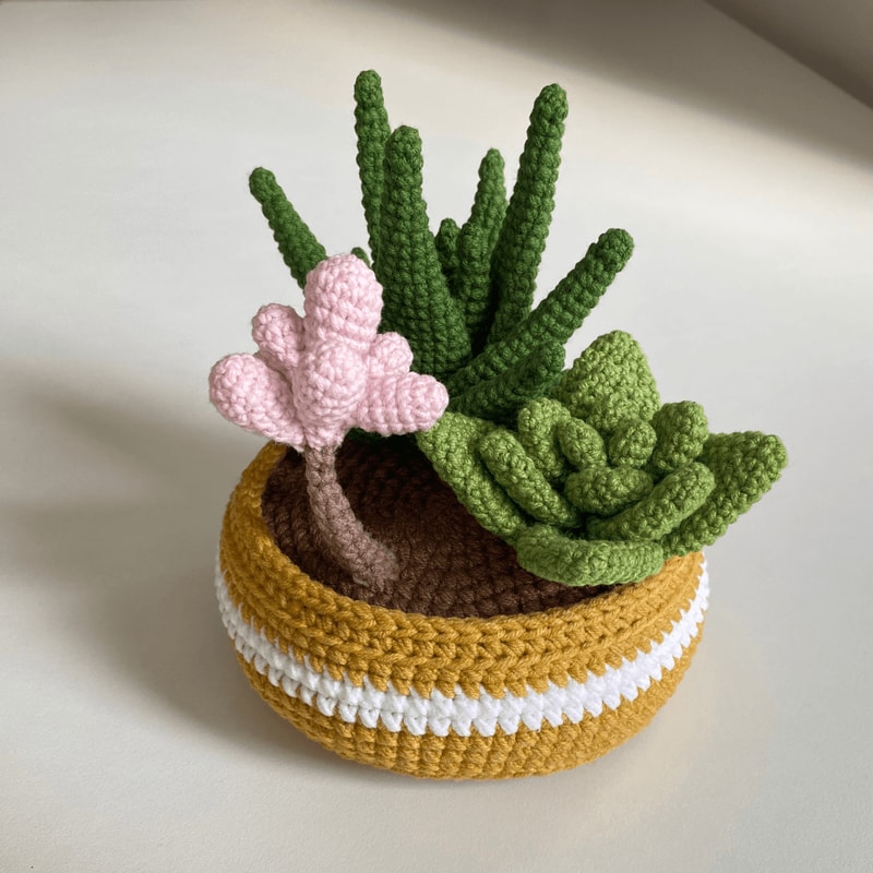 Potted Flower Crochet PDF Crochet Succulents Pot Plant Pattern Amigurumi Succulent DIY Flower Succ 6