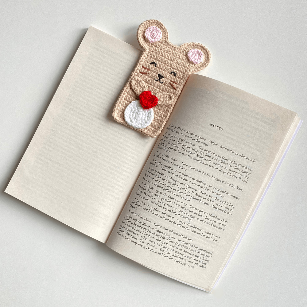 Crochet Animal Bookmark Pattern PDF 3in1 Bunny Cat Mouse Applique Flat Crochet DIY Decor Amigurumi 2