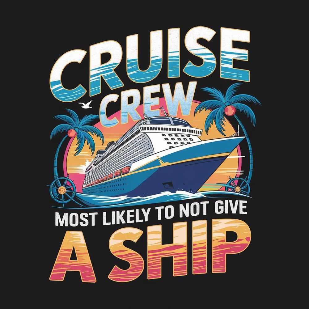 Cruise Crew Funny Nautical TShirt Most Likely To Not Give A Ship 0