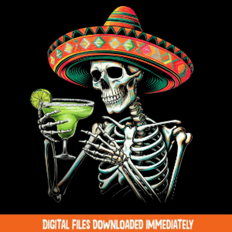 Mexican Skeleton Cinco De Mayo Skull PNG 0