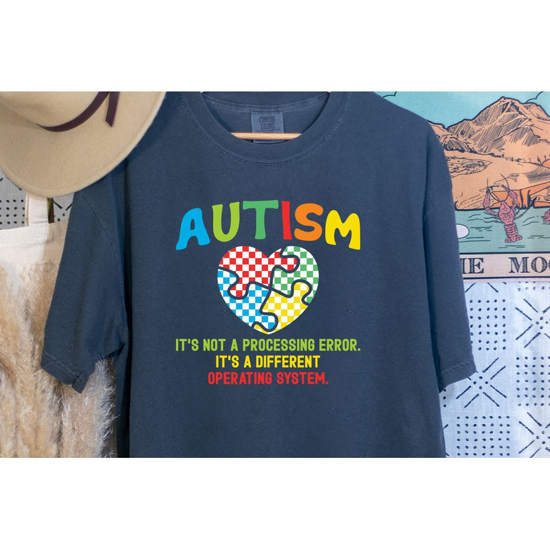 Autism Not A Processing Error A Different Operating System Autism Awrweness Long Sleeve Tshirt 3