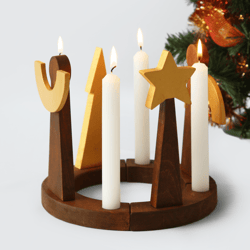 advent wreath candle holder - christmas ring candlesticks for taper or votive candles