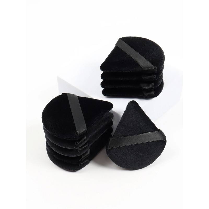 Black Triangle Powder Puff SetSoft Velvet Facial Makeup Sponges For Foundation Loose Powder Contou 1