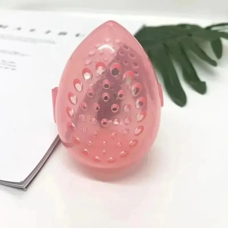 Empty Makeup Sponge Storage Box Plastic Egg Shaped Cosmetic Puff Organizer Rack Portable Makeup Ble 7