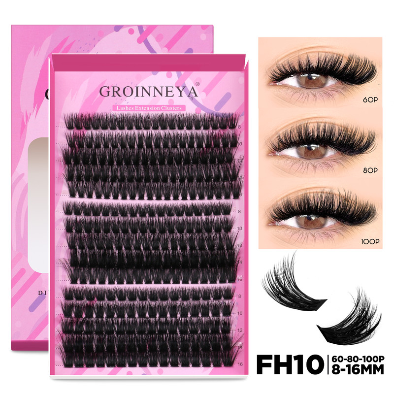 GROINNEYA DIY Lash Extension Kit Cluster Lashes With Bond  Seal For SalonQuality At Home 19