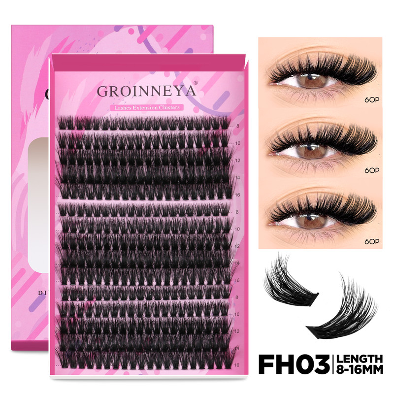GROINNEYA DIY Lash Extension Kit Cluster Lashes With Bond  Seal For SalonQuality At Home 22