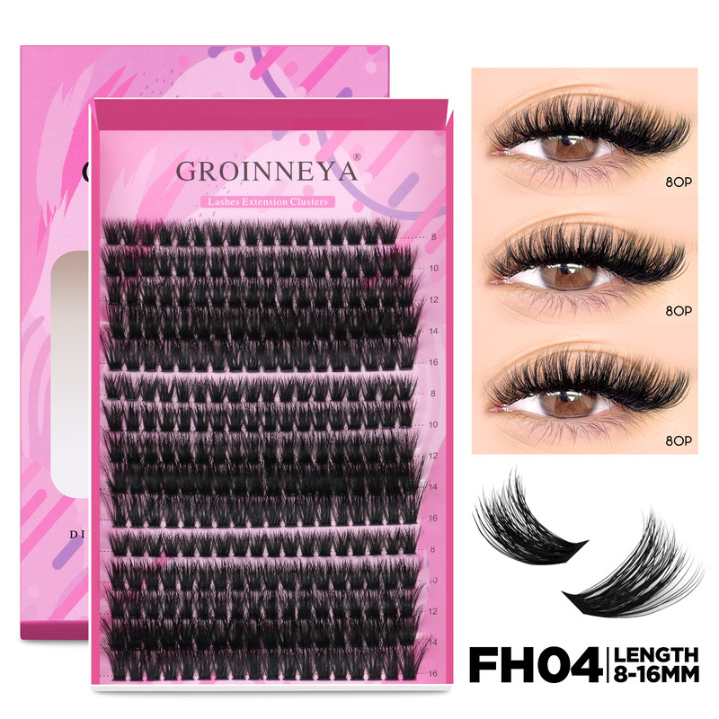 GROINNEYA DIY Lash Extension Kit Cluster Lashes With Bond  Seal For SalonQuality At Home 23